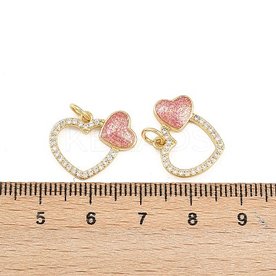 Brass Micro Pave Cubic Zirconia Pendants KK-B150-03G-03-1