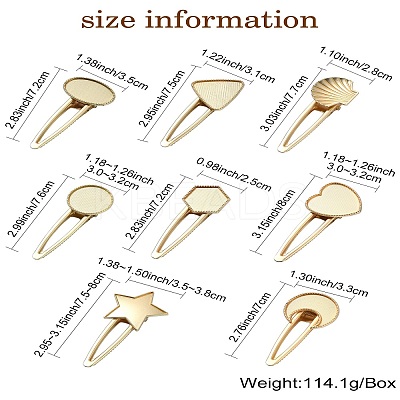 8Pcs 8 Styles Alloy Alligator Hair Clip Finding PHAR-CJ0001-03-1