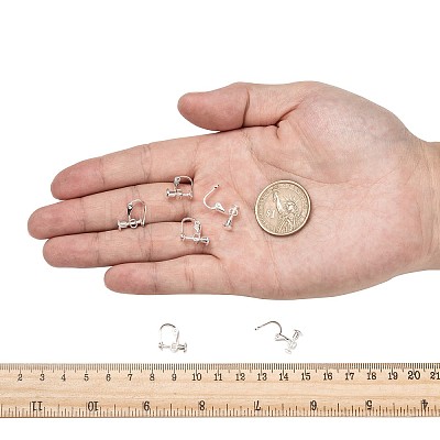 Brass Screw On Clip-on Earring Findings X-KK-L164-02S-1