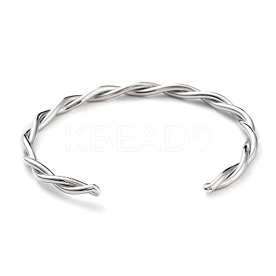 Non-Tarnish 304 Stainless Steel Twisted Rope Cuff Bangles for Women LS-BJEW-P296-01P-1