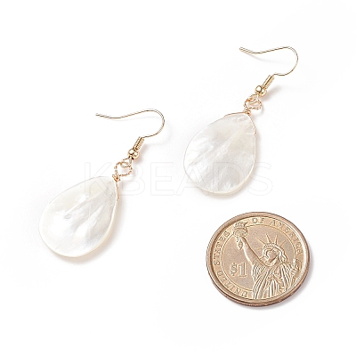 Natural Shell Teardrop Dangle Earrings EJEW-JE04953-1