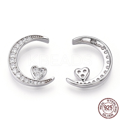 Rhodium Plated 925 Sterling Silver Micro Pave Cubic Zirconia Pendants STER-T004-35P-1
