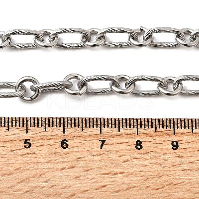 304 Stainless Steel Oval Link Chain Necklaces for Women Men NJEW-A054-01P-1