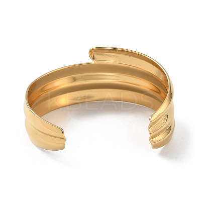 Ion Plating(IP) 304 Stainless Steel Cuff Bangles for Women BJEW-Z078-19G-1