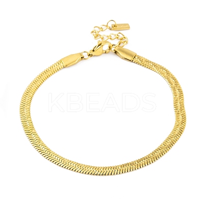 Ion Plating(IP) 304 Stainless Steel Herringbone Chain Bracelets for Women BJEW-A013-02A-G-1