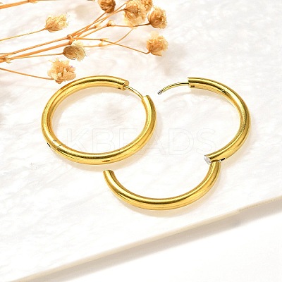 304 Stainless Steel Hoop Earrings for Women EJEW-M068-15D-G-1