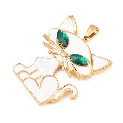 304 Stainless Steel Enamel Pendants STAS-A135-02G-1