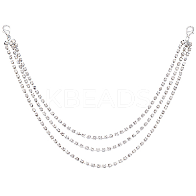 Iron Rhinestone Boot Strap Chains AJEW-WH20042-37-1