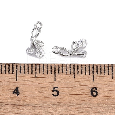 Brass Micro Pave Clear Cubic Zirconia Pendants KK-K351-46E-P-1