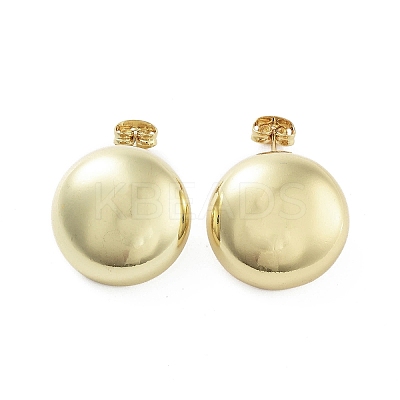 Blank Flat Round Brass Stud Earrings EJEW-Q811-07G-1