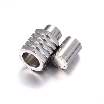 Tarnish Resistant 304 Stainless Steel Magnetic Clasps with Glue-in Ends LS-STAS-H055-2-1