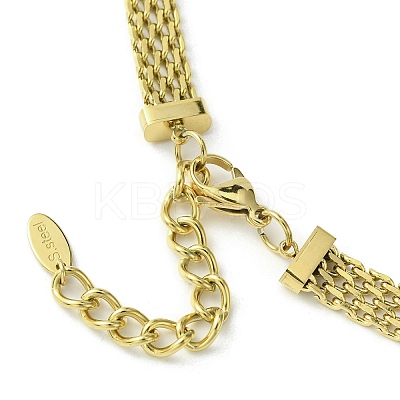 304 Stainless Steel with Cubic Zirconia Mesh Chain Necklaces NJEW-Q322-05G-1