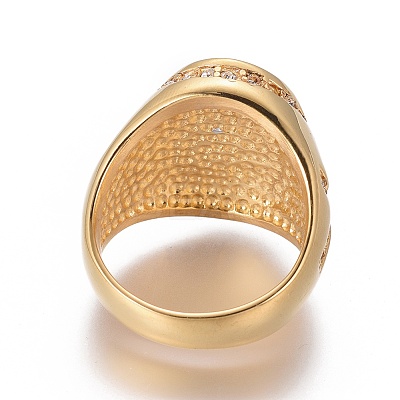 Ion Plating(IP) 304 Stainless Steel Finger Rings RJEW-E162-02G-1