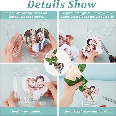 Transparent Acrylic Photo Frame Stands DJEW-WH0018-25-1