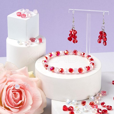 560Pcs 8 Style Transparent Spray Painted & Electroplate Transparent  Glass Beads GLAA-LS0001-07-1