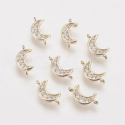 Brass Micro Pave Cubic Zirconia Links ZIRC-F081-15G-1