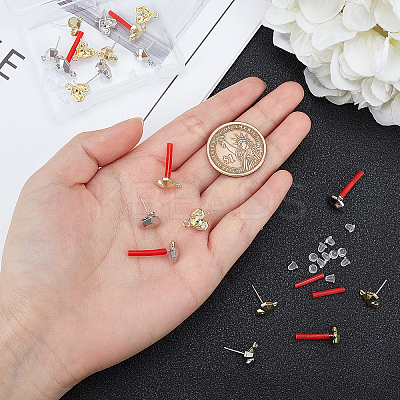 24Pcs 2 Colors Spray Painted Alloy Stud Earrings Findings FIND-CA0003-28-1