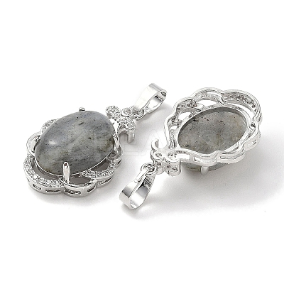 Natural Labradorite Oval Pendants G-NH0025-15P-12-1