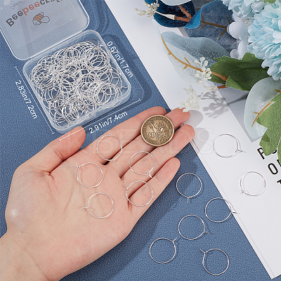 100Pcs 316 Surgical Stainless Steel Wine Glass Charms Rings STAS-BBC0005-97A-1