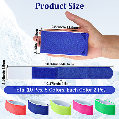 10Pcs 5 Colors EVA with Nylon Snowboard Straps FIND-CN0002-29-1
