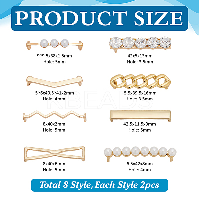 8 Styles Alloy Shoe Lace Decoration FIND-WR0012-34-1