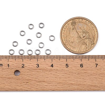 Tarnish Resistant 304 Stainless Steel Open Jump Rings X-STAS-Q186-02-4x0.8mm-1