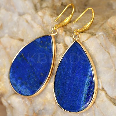 Natural Lapis Lazuli Teardrop Dangle Earrings FS-WG5CAE0-12-1