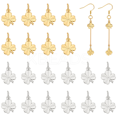 40Pcs 2 Colors Brass Charms KK-BC0014-04-1