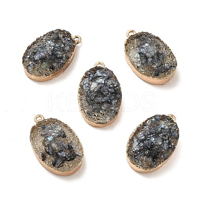 Resin Imitation Druzy Gemstone Pendants CRES-F022-01-1