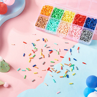 80G 10 Colors Baking Paint Glass Twist Bugle Beads SEED-TA0001-47-1