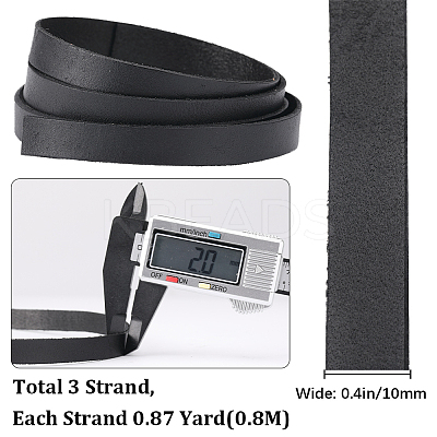 3Pcs Flat Leather Jewelry Cord WL-GF0001-16C-02-1