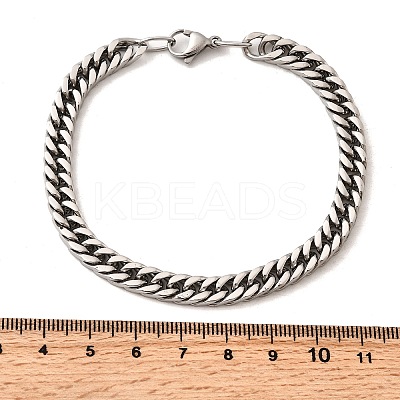 304 Stainless Steel Cuban Chain Bracelets for Men BJEW-B140-06C-1