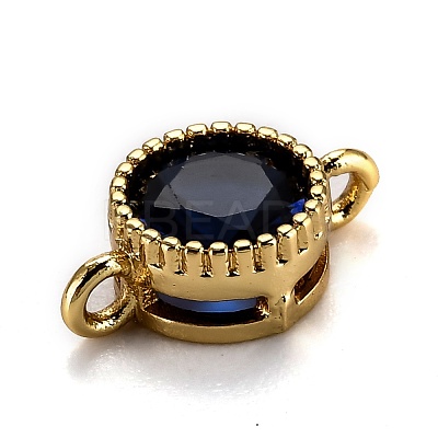 Real 18K Gold Plated Brass Micro Pave Cubic Zirconia Links Connectors ZIRC-L100-010G-1