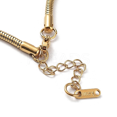 Ion Plating(IP) 304 Stainless Steel Round Snake Chain Necklace NJEW-D045-13G-1