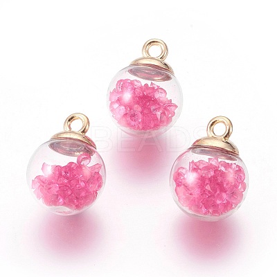 Transparent Glass Bottle Pendants LS-GLAA-L018-03-1