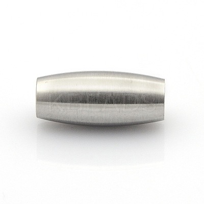 Tarnish Resistant 304 Stainless Steel Matte Surface Magnetic Clasps with Glue-in Ends STAS-O042-A-12-1
