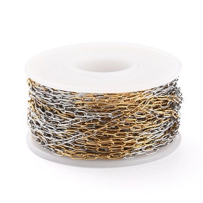 Two Tone 304 Stainless Steel Paperclip Chains CHS-B001-22-1