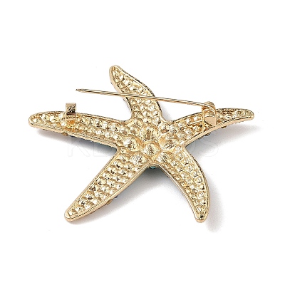 Starfish Alloy Rhinestone Sea Animal Brooches LS-JEWB-S023-01A-1
