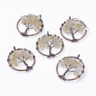 Natural Citrine Pendants G-E419-11R-1