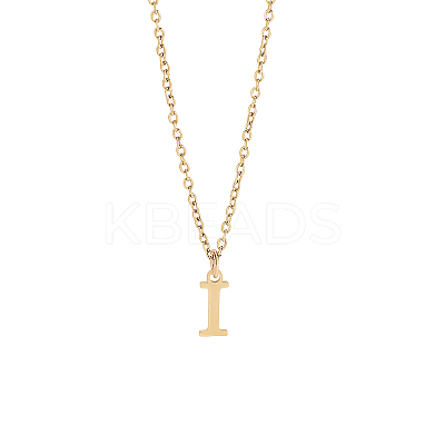 304 Stainless Steel Letter Pendant Necklaces NJEW-LP0001-53I-G-1