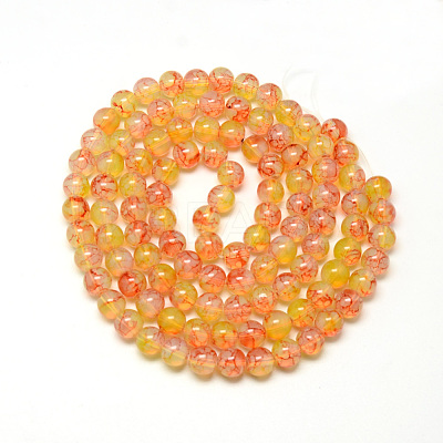 Baking Paint Glass Beads Strands X-DGLA-Q023-8mm-DB42-1
