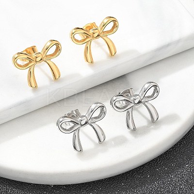 PVD Vacuum Plating 304 Stainless Steel Stud Earrings EJEW-C099-18GP-1