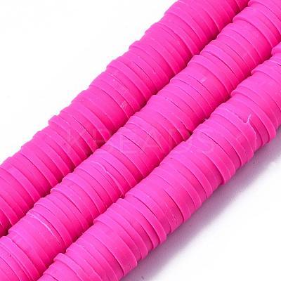 Flat Round Handmade Polymer Clay Beads CLAY-R067-10mm-31-1