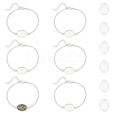 DIY Blank Oval 304 Stainless Steel Link Bracelet Making Kits BJEW-UN00003-1