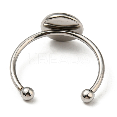Tarnish Resistant 304 Stainless Steel Open Cuff Ring Findings STAS-H215-01A-P-1