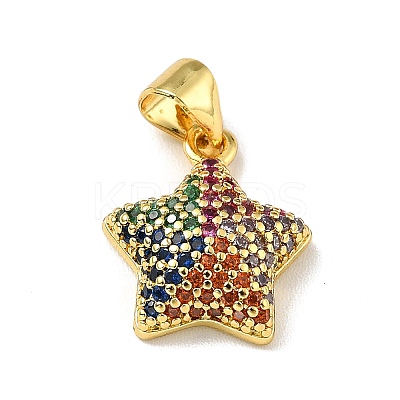 Brass Micro Pave Cubic Zirconia Pendants KK-A163-02G-E-1