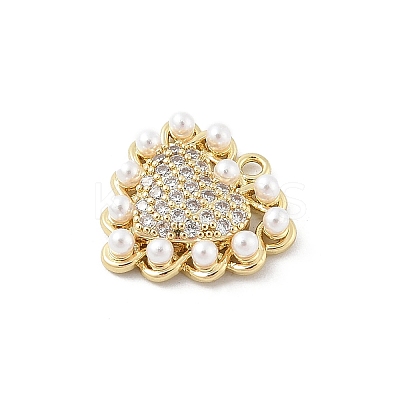 Brass Micro Pave Cubic Zirconia Pendants KK-E791-05G-1