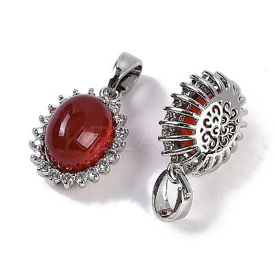 Natural Carnelian(Dyed & Heated) Oval Charms KK-P283-40P-1