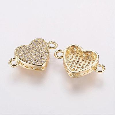 Brass Micro Pave Cubic Zirconia Links ZIRC-E114-01G-1