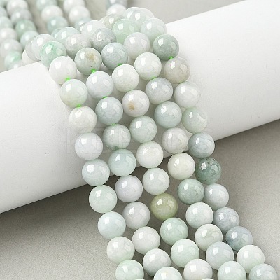 Natural Myanmar Jadeite Beads Strands G-M454-A01-8mm-1